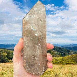 7.5 Inch Big Natural Brazilian Smoky Quartz Wand